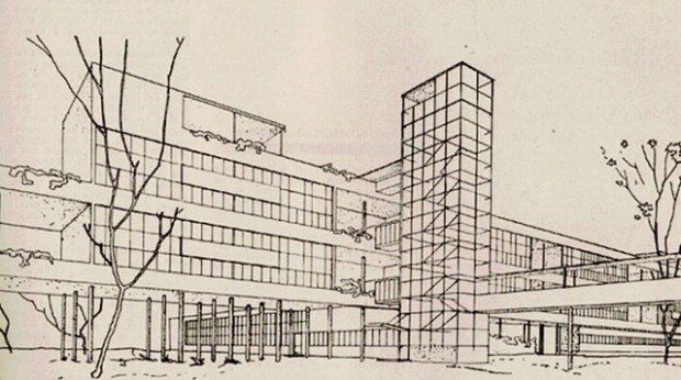 Narkomfin Building, Moscow, 1928-1932, Moisei Ginzburg