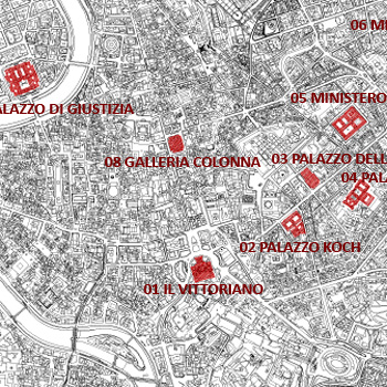 pianta delle emergenze umbertine monumentali