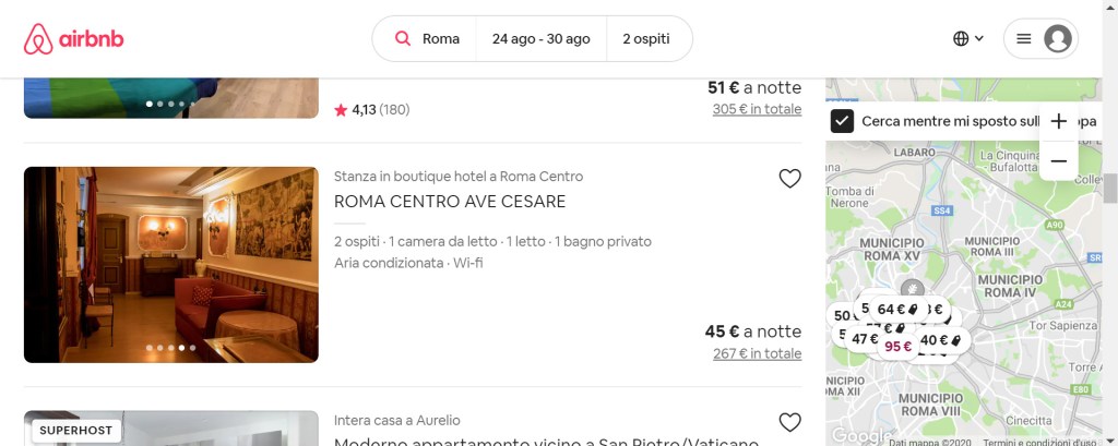 airbnb screen shot 2 (ave cesare room per 2 persone in rome)